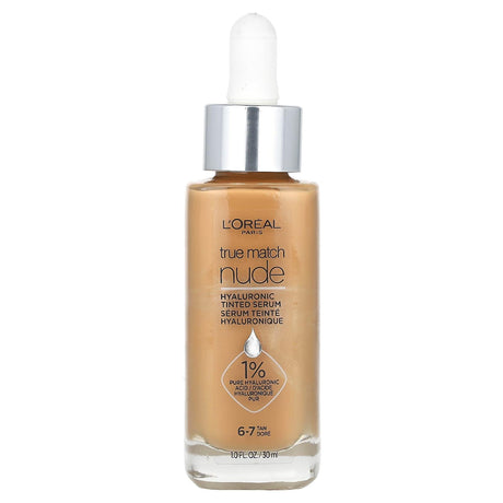 L'Oréal, True Match Nude, Hyaluronic Tinted Serum, 6-7 Tan, 1 fl oz (30 ml) - Supply Center USA