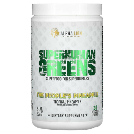 ALPHA LION, SuperHuman Greens, The People's Pineapple, Tropical Pineapple, 12.17 oz (345 g) - Supply Center USA