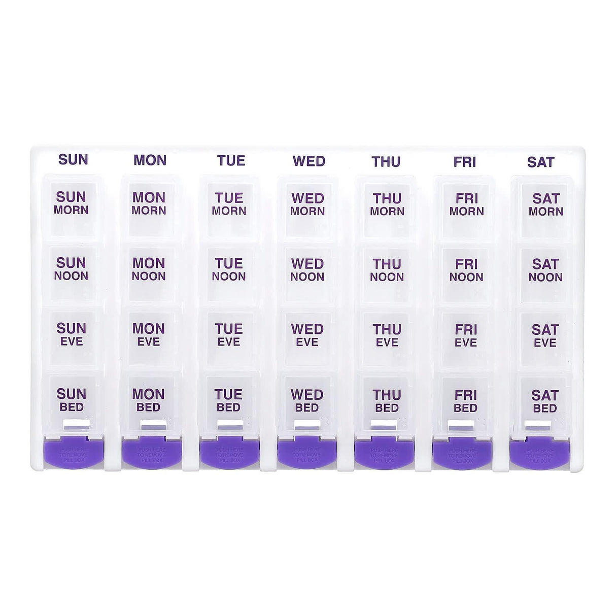 Ezy Dose, Weekly 4X/Day with Push Button Pop-Outs Medtime Planner, 1 Count - Supply Center USA