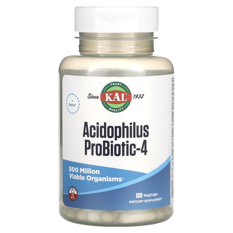 KAL, Acidophilus Probiotic-4, 100 VegCaps - Supply Center USA