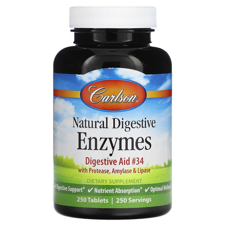 Carlson, Natural Digestive Enzymes, 250 Tablets - Supply Center USA