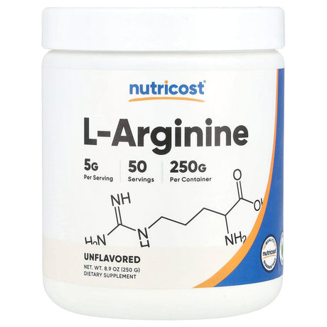 Nutricost, L-Arginine, Unflavored, 8.9 oz (250 g) - Supply Center USA