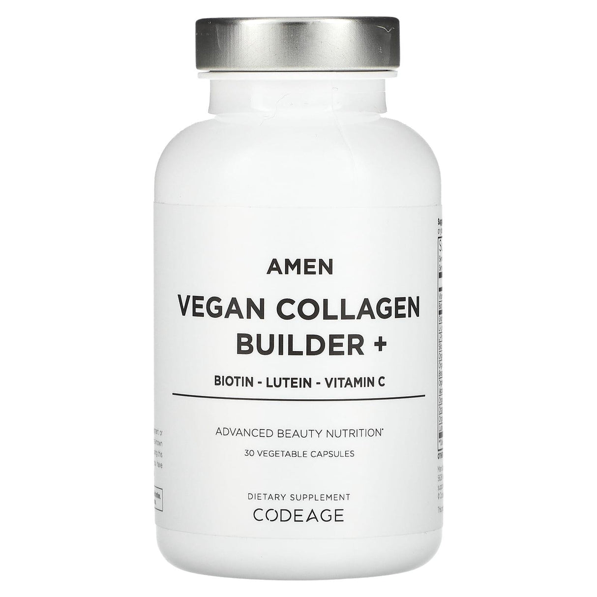 Codeage, Amen, Vegan Collagen Builder+, 30 Vegetable Capsules - Supply Center USA