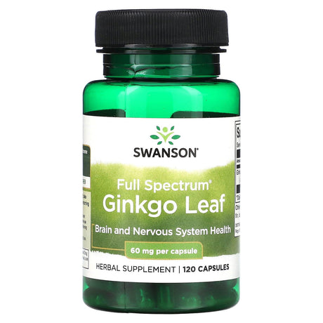 Swanson, Full Spectrum Ginkgo Leaf, 60 mg, 120 Capsules - Supply Center USA