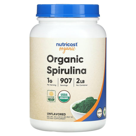 Nutricost, Organic Spirulina, Unflavored, 32.4 oz (907 g) - Supply Center USA