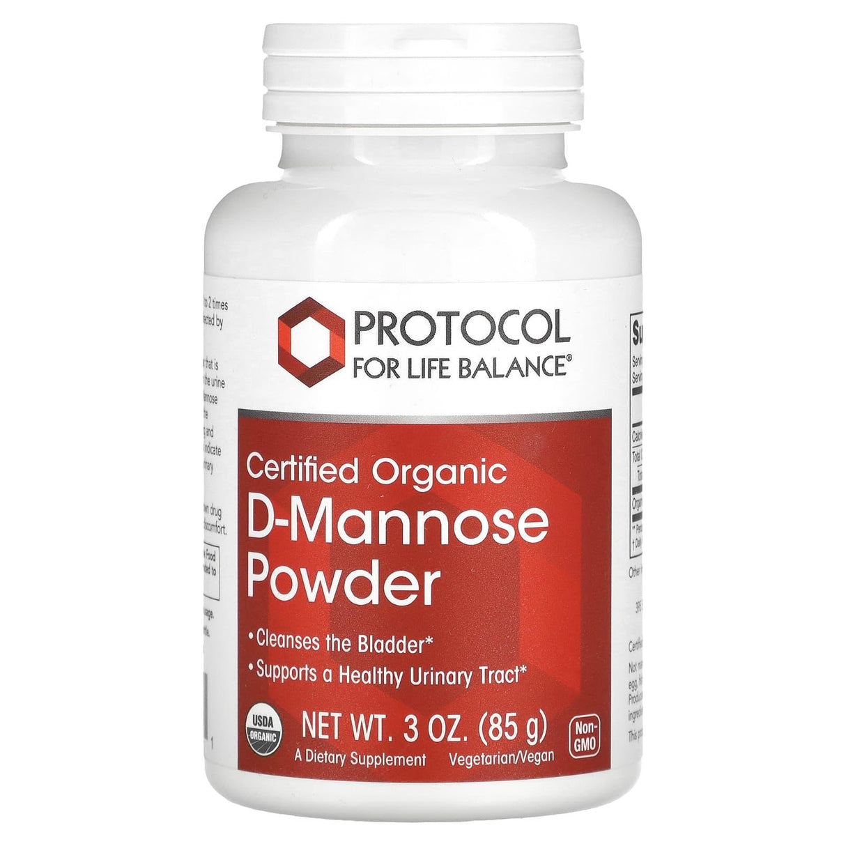 Protocol for Life Balance, Certified Organic D-Mannose Powder, 3 oz (85 g) - Supply Center USA