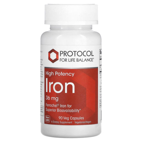 Protocol for Life Balance, Iron, High Potency, 36 mg, 90 Veg Capsules - Supply Center USA