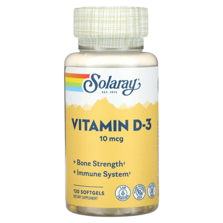 Solaray, Vitamin D-3, 10 mcg, 120 Softgels - Supply Center USA