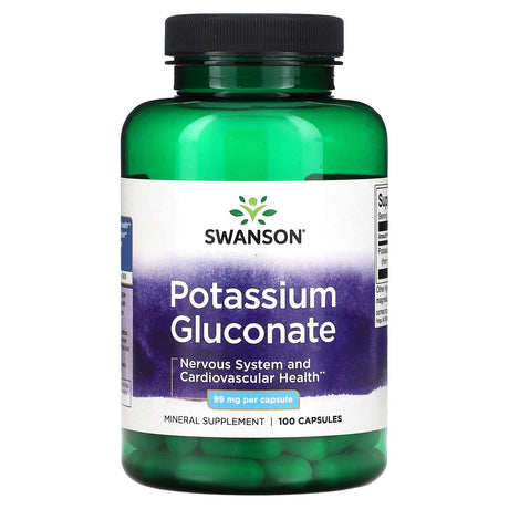 Swanson, Potassium Gluconate, 99 mg, 100 Capsules - Supply Center USA