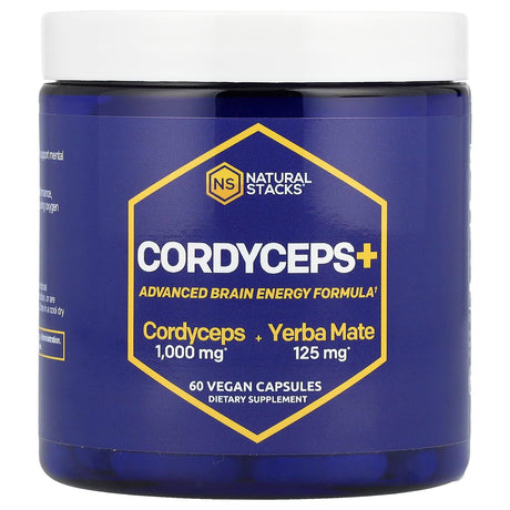 Natural Stacks, Cordyceps+, 60 Vegan Capsules - Supply Center USA