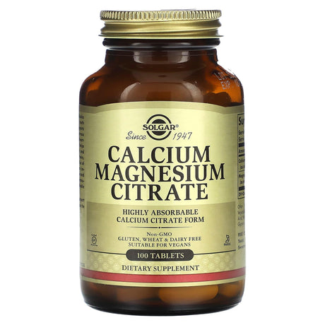 Solgar, Calcium Magnesium Citrate, 100 Tablets - Supply Center USA