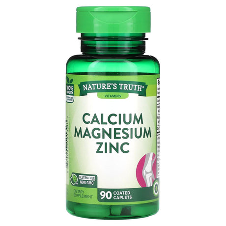 Nature's Truth, Calcium Magnesium Zinc, 90 Coated Caplets - Supply Center USA