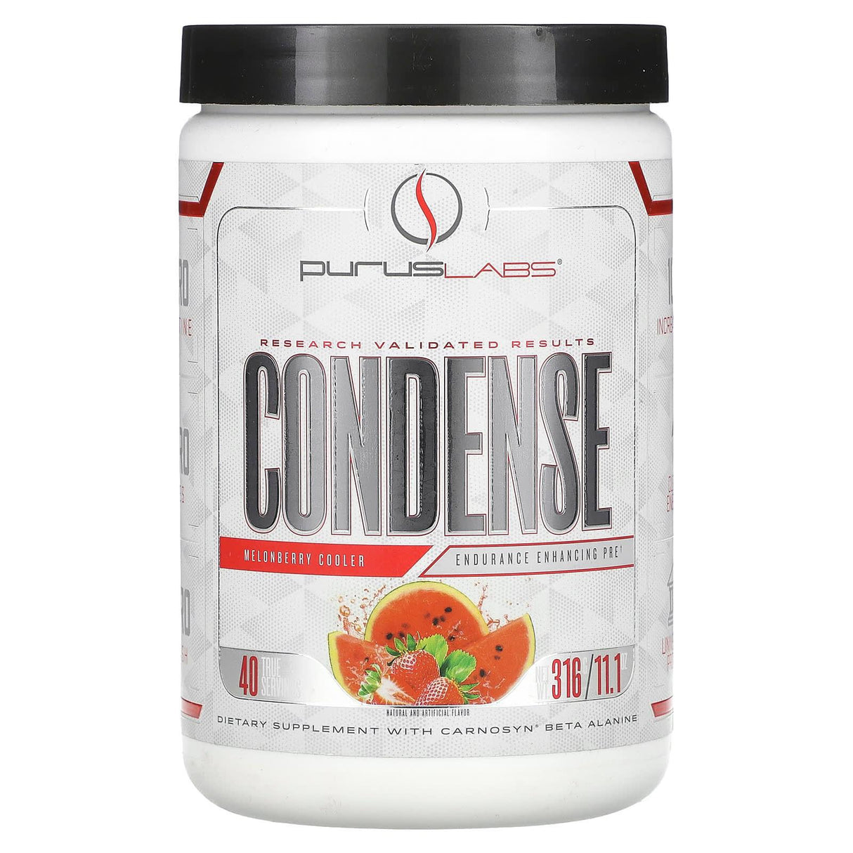 Purus Labs, ConDense, Endurance Enhancing Pre, Melonberry Cooler, 11.1 oz (316 g) - Supply Center USA