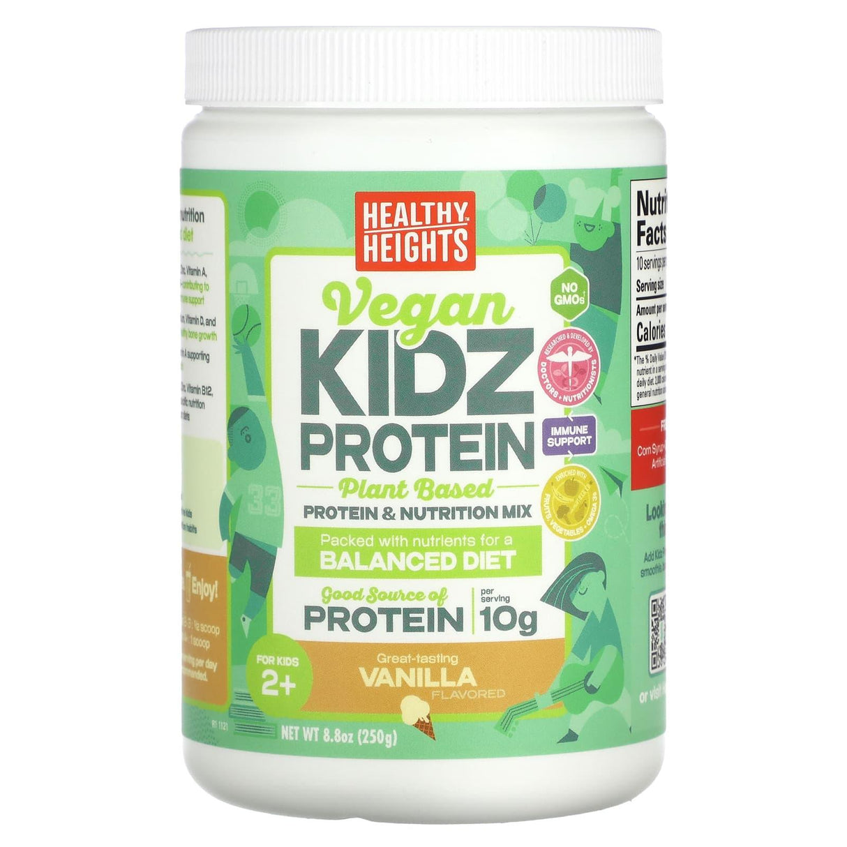 Healthy Heights, Vegan Kidz Protein, For Kids 2+, Vanilla, 8.8 oz (250 g) - Supply Center USA