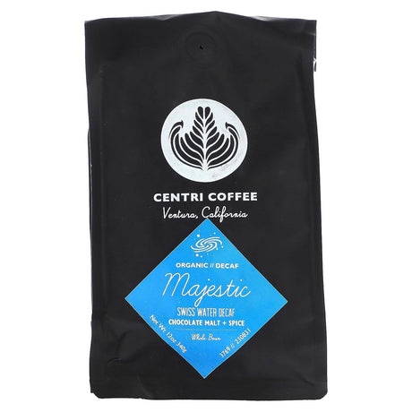 Cafe Altura, Centri Coffee, Organic Majestic, Chocolate Malt + Spice, Whole Bean, Decaf, 12 oz (340 g) - Supply Center USA