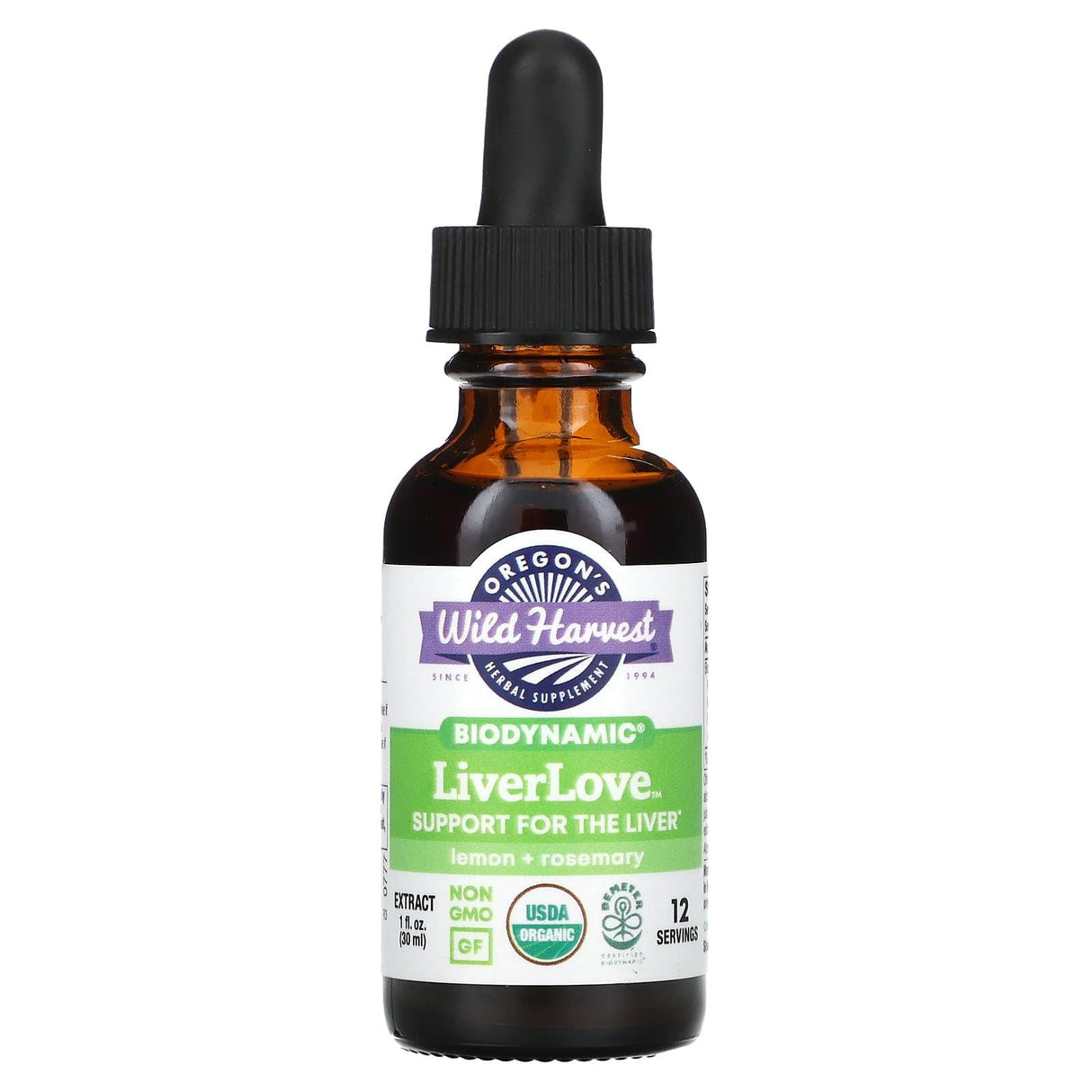 Oregons Wild Harvest, LiverLove, Biodynamic, Lemon + Rosemary, 1 fl oz (30 ml) - Supply Center USA