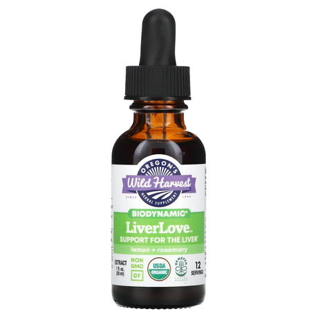 Oregons Wild Harvest, LiverLove, Biodynamic, Lemon + Rosemary, 1 fl oz (30 ml) - Supply Center USA