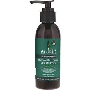 Sukin, Super Greens, Nutrient Rich Facial Moisturiser, 4.23 fl oz (125 ml) - Supply Center USA