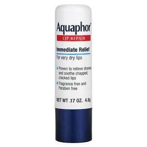 Aquaphor, Lip Repair, Stick, Immediate Relief, Fragrance Free, 1 Stick, .17 oz (4.8 g) - HealthCentralUSA