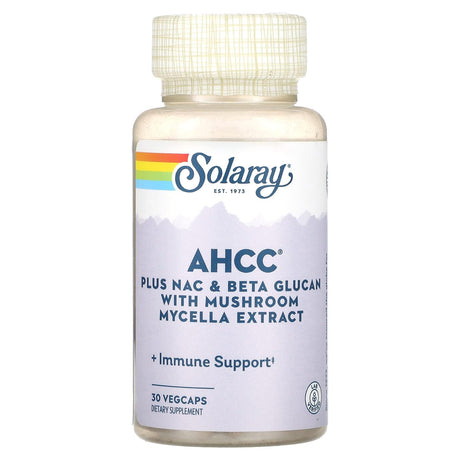 Solaray, AHCC Plus NAC & Beta Glucan With Mushroom Mycelia Extract, 30 Vegecaps - Supply Center USA