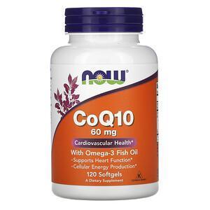 Now Foods, CoQ10 with Omega-3 Fish Oil, 60 mg, 120 Softgels - Supply Center USA