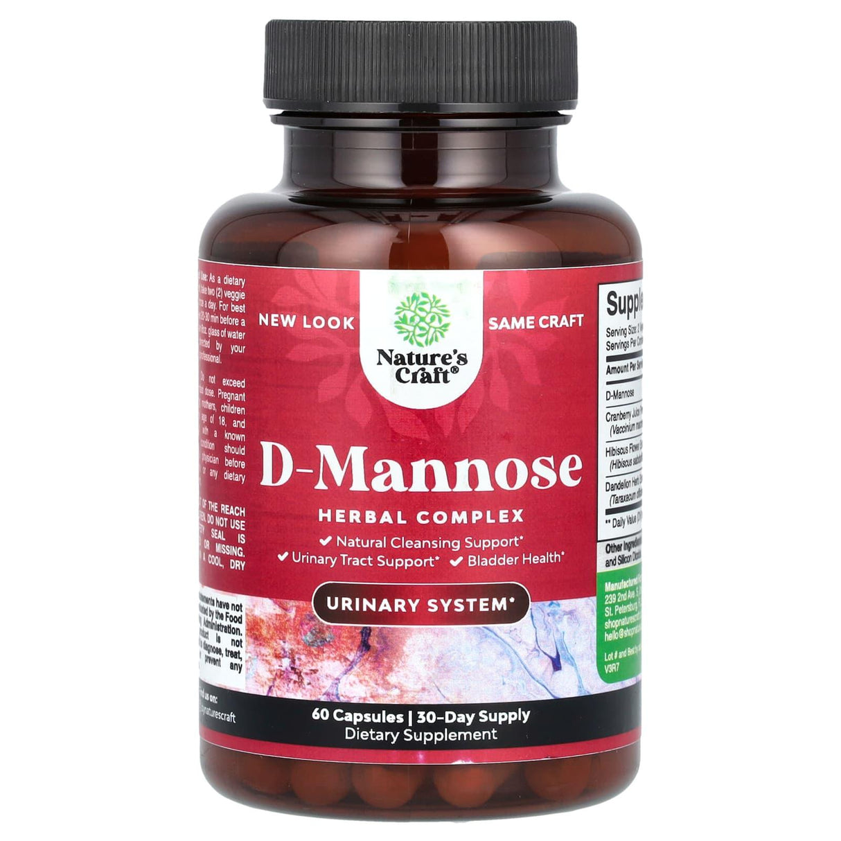 Nature's Craft, D-Mannose, 60 Capsules - Supply Center USA