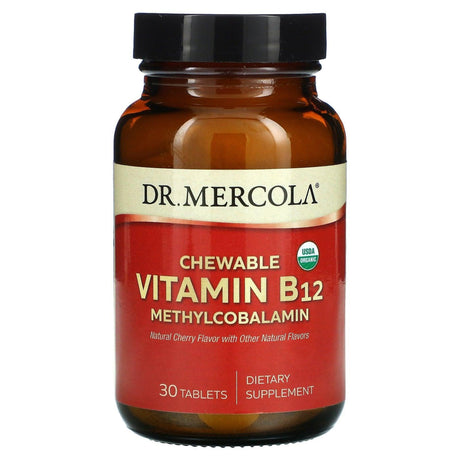 Dr. Mercola, Chewable Vitamin B12 Methylcobalamin, Natural Cherry, 30 Tablets - Supply Center USA