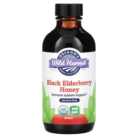 Oregons Wild Harvest, Black Elderberry Honey Extract, Alcohol Free, 4 fl oz (118 ml) - Supply Center USA