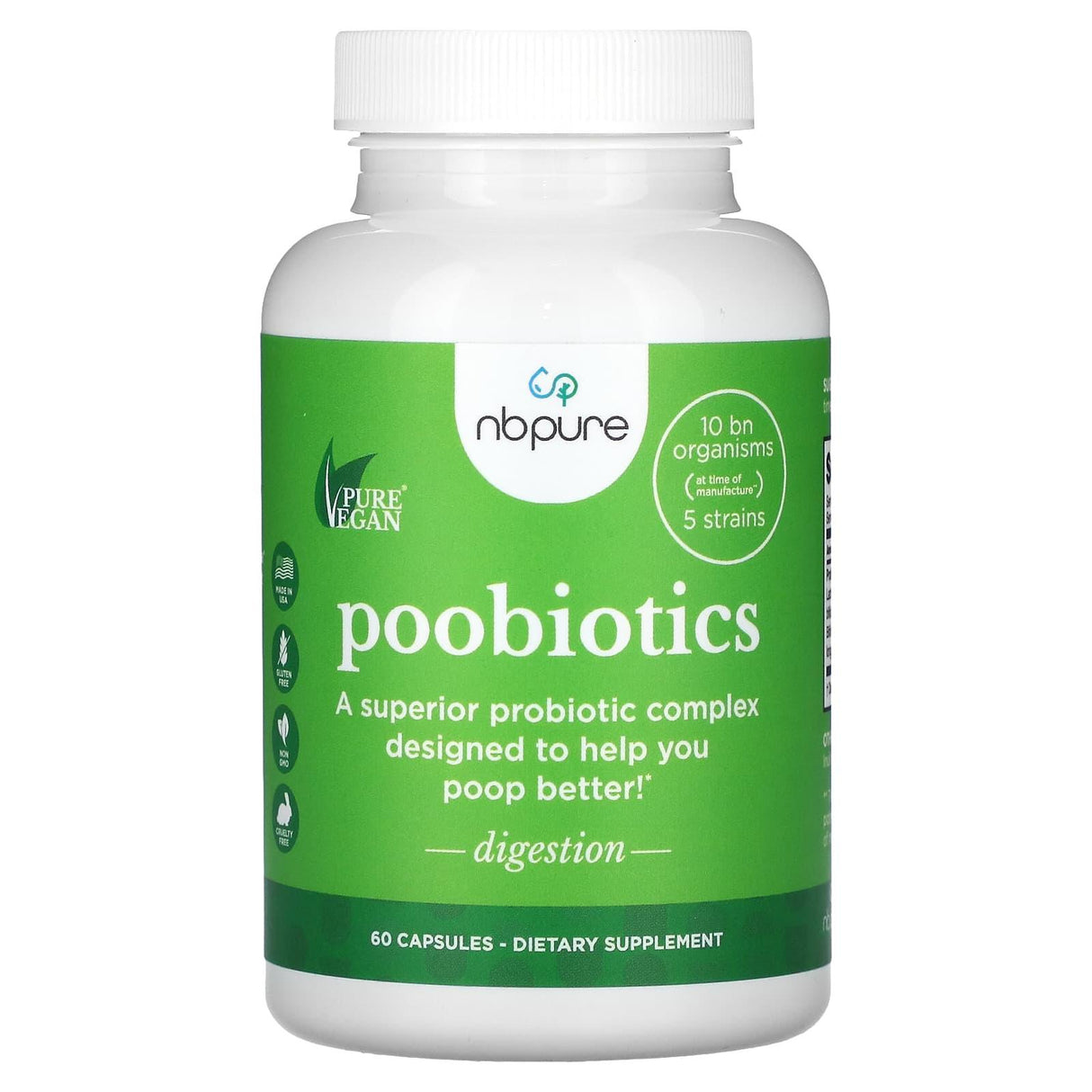 NB Pure, Poobiotics, 60 Capsules - Supply Center USA