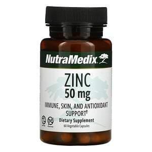 NutraMedix, Zinc, Immune, Skin, and Antioxidant Support, 50 mg, 60 Vegetarian Capsules - Supply Center USA