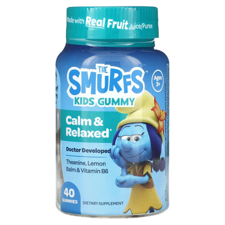 The Smurfs, The Smurfs, Kids Gummy, Calm & Relaxed, Smurf Berry, Ages 3+, 40 Gummies - Supply Center USA