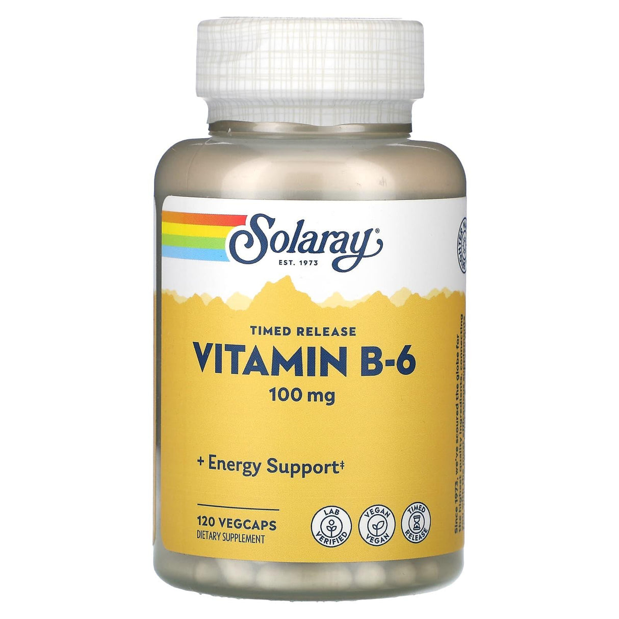 Solaray, Vitamin B-6, 100 mg, 120 VegCaps - Supply Center USA