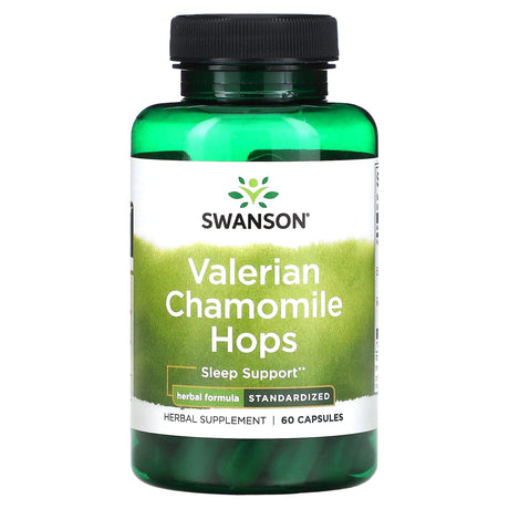 Swanson, Valerian Chamomile Hops, Standardized, 60 Capsules - Supply Center USA