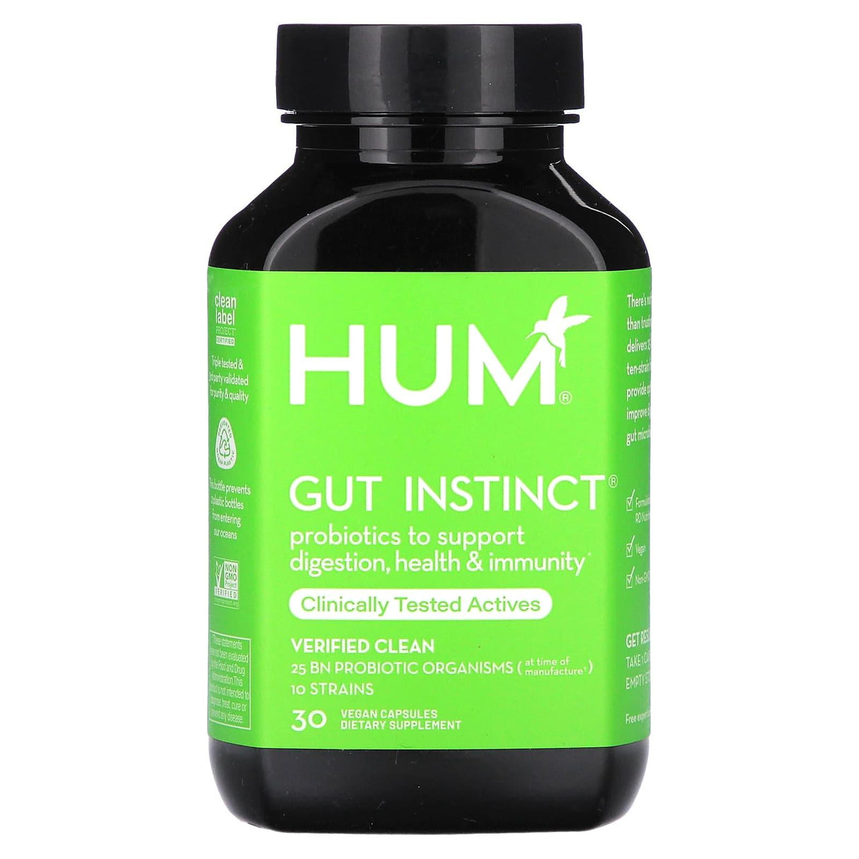 HUM Nutrition, Gut Instinct, 30 Vegan Capsules - Supply Center USA