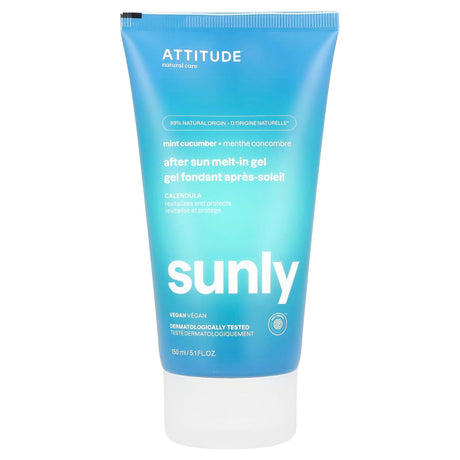 ATTITUDE, Sunly, After Sun Melt-In Gel, Mint Cucumber , 5.1 fl oz (150 ml) - Supply Center USA