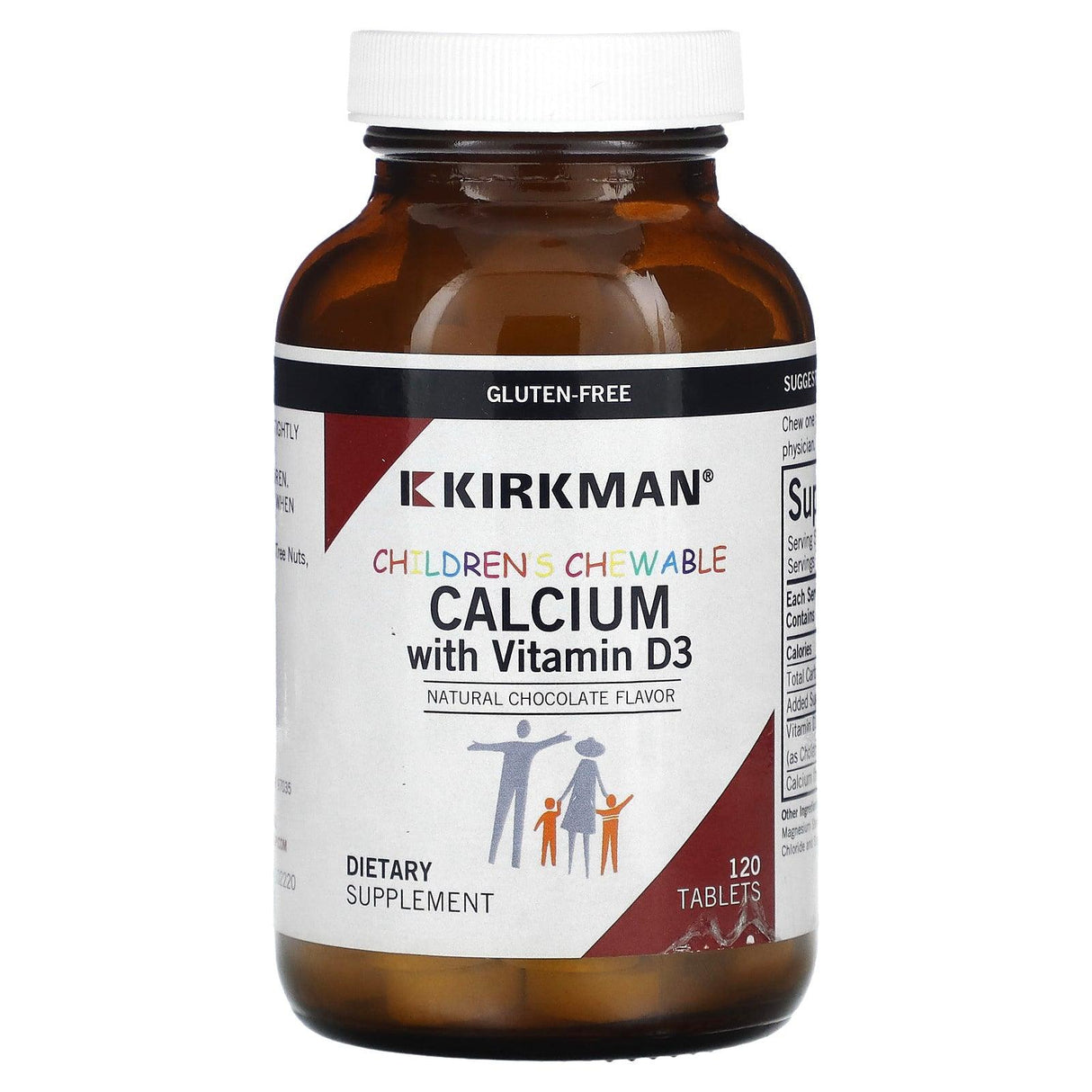 Kirkman Labs, Children's Chewable Calcium with Vitamin D3, Natural Chocolate, 120 Tablets - Supply Center USA