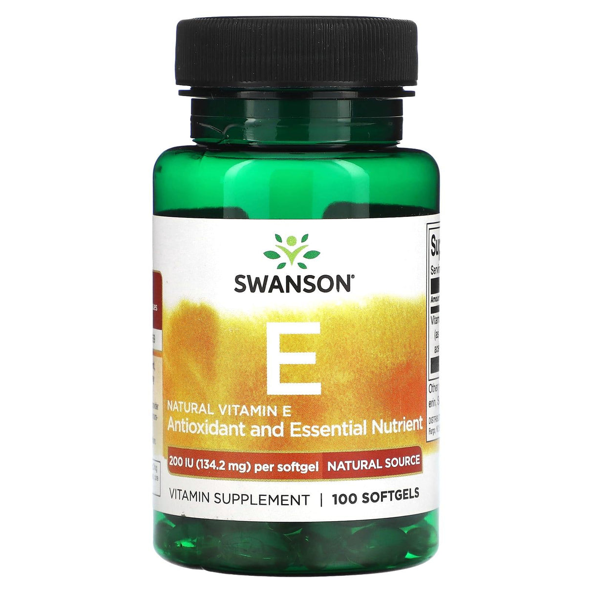 Swanson, Natural Vitamin E, 134.2 mg, 100 Softgels - Supply Center USA