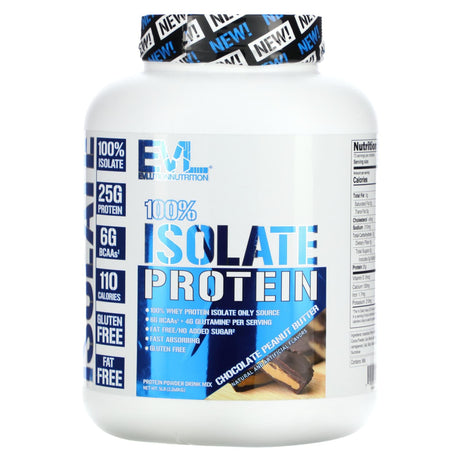 EVLution Nutrition, 100% Isolate Protein, Chocolate Peanut Butter, 5 lb (2.268 kg) - Supply Center USA