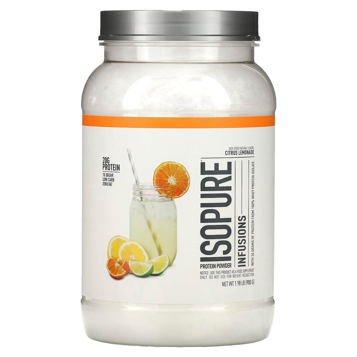 Isopure, Infusions Protein Powder, Citrus Lemonade, 1.98 lb (900 g) - Supply Center USA