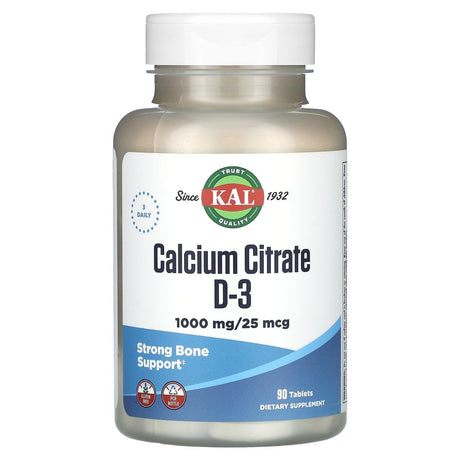 KAL, Calcium Citrate D-3, 90 Tablets - Supply Center USA