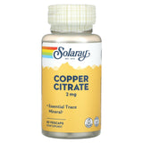 Solaray, Copper Citrate, 2 mg, 60 VegCaps - Supply Center USA