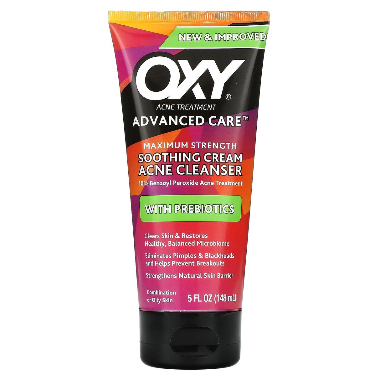 Oxy Skin Care, Soothing Cream Acne Cleanser with Prebiotics, Maximum Strength, 5 fl oz (148 ml) - Supply Center USA