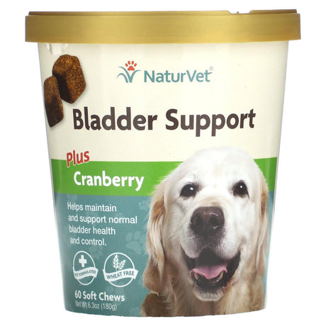 NaturVet, Bladder Support Plus Cranberry, For Dogs, 60 Soft Chews, 6.3 oz (180 g) - Supply Center USA