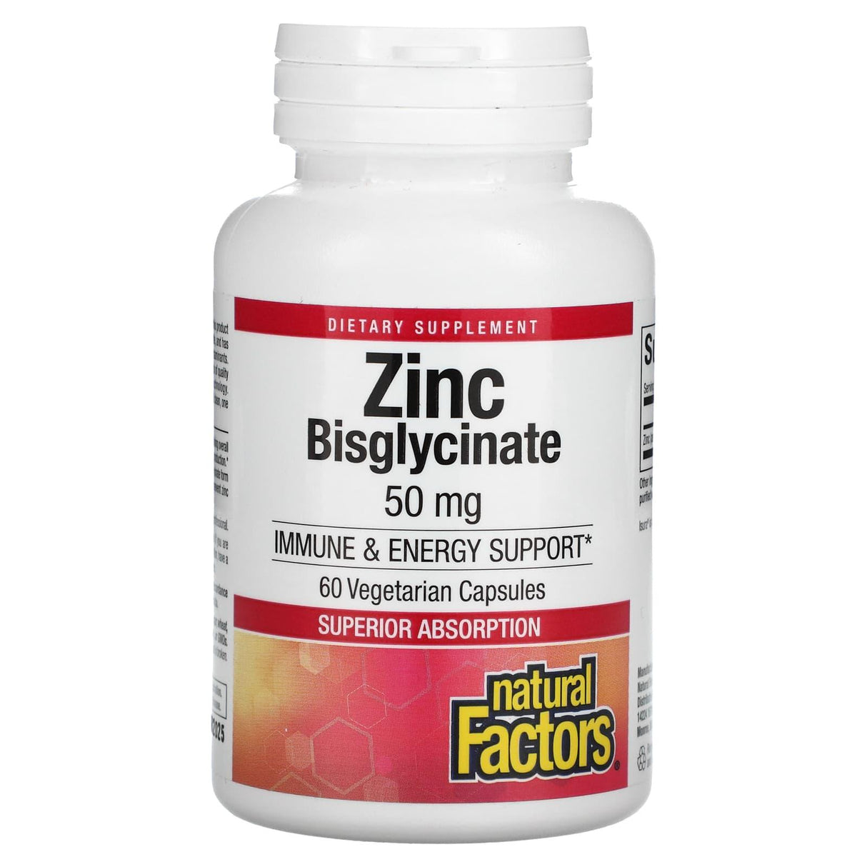 Natural Factors, Zinc Bisglycinate, 50 mg, 60 Vegetarian Capsules - Supply Center USA