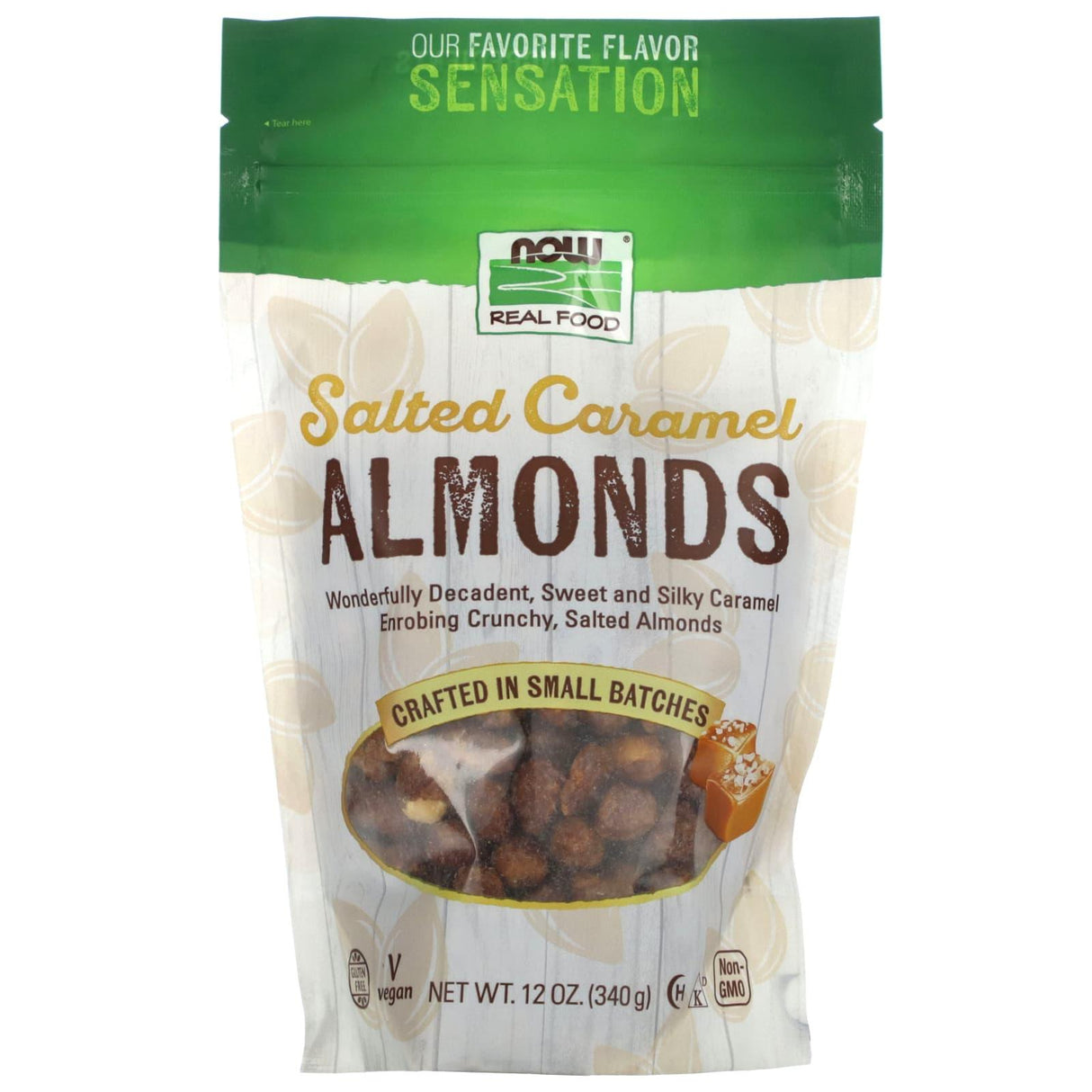 NOW Foods, Almonds, Salted Caramel, 12 oz (340 g) - Supply Center USA