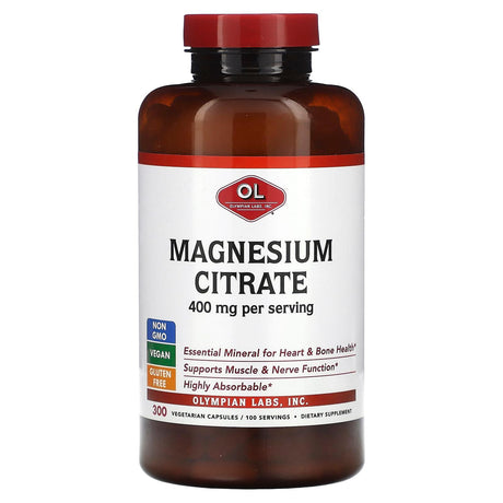 Olympian Labs, Magnesium Citrate, 133.33 mg, 300 Vegetarian Capsules - Supply Center USA