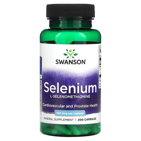 Swanson, Selenium,L-Selenomethionine, 100 mcg, 200 Capsules - Supply Center USA