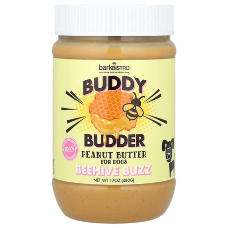 Bark Bistro Company, Buddy Budder, Peanut Butter, For Dogs, Beehive Buzz, 17 oz (480 g) - Supply Center USA