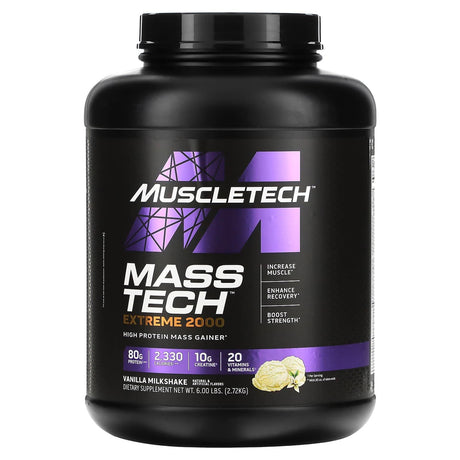 MuscleTech, Mass Tech Extreme 2000, Triple Chocolate Brownie, 6 lbs (2.72 kg) - Supply Center USA