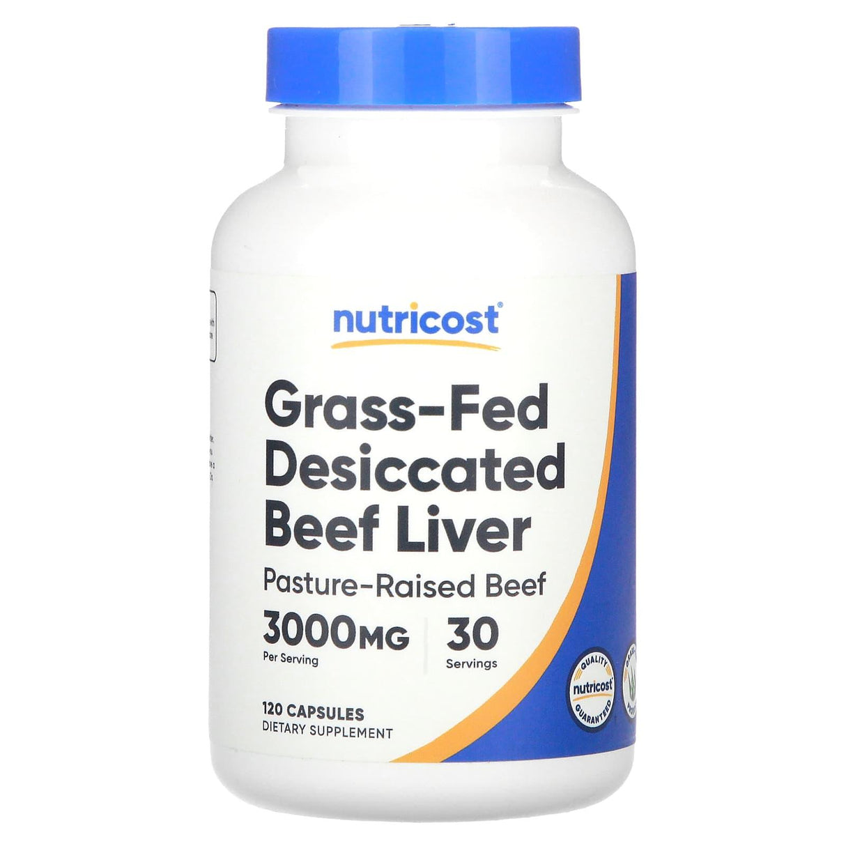 Nutricost, Grass-Fed Desiccated Beef Liver, 3,000 mg, 120 Capsules (750 mg per Capsule) - Supply Center USA